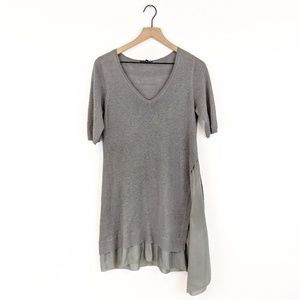 *eileen fisher* S gray asymmetrical v neck tunic